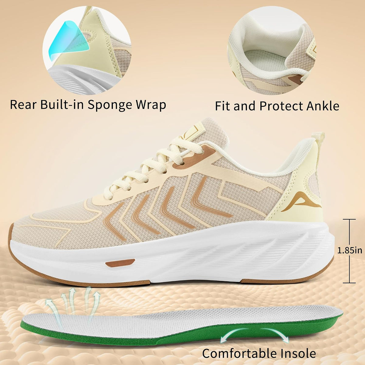 Women's Lightweight Mesh Walking Shoes, Non-Slip Sneakers