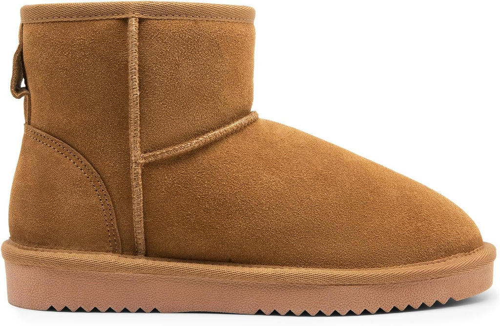 Women's Suede Mini Snow Boots with Faux Fur Lining