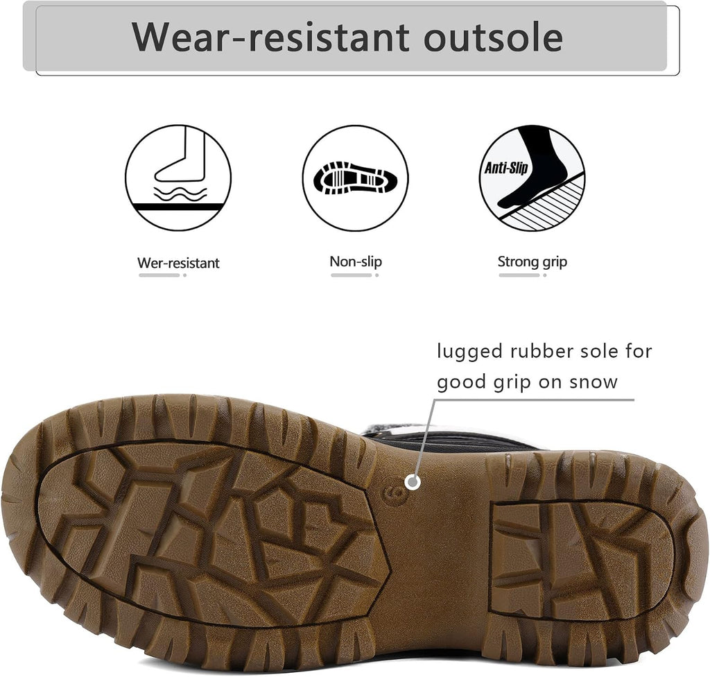 Women's Waterproof Insulated Mid-Calf Snow Boots, Lace-Up
