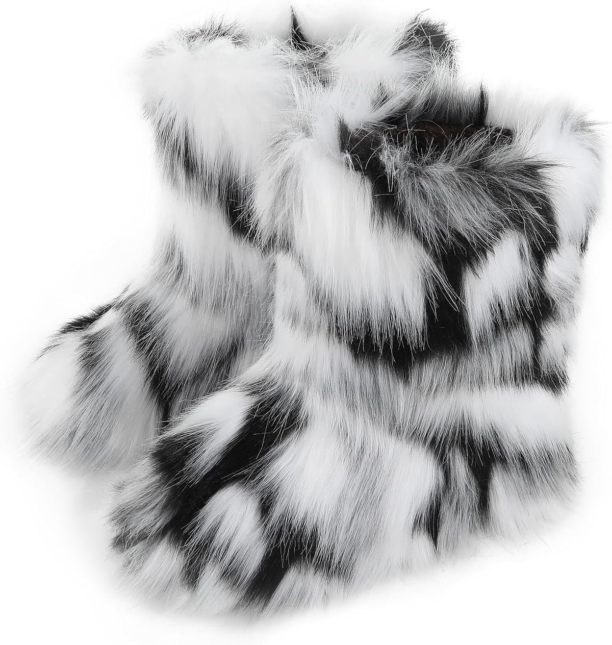 Women's Faux Fur Snow Boots – Fluffy Mid-Calf Flat Winter Boots