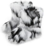 Women's Faux Fur Snow Boots – Fluffy Mid-Calf Flat Winter Boots