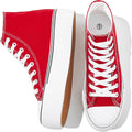 Women's White High Top Platform Canvas Sneakers