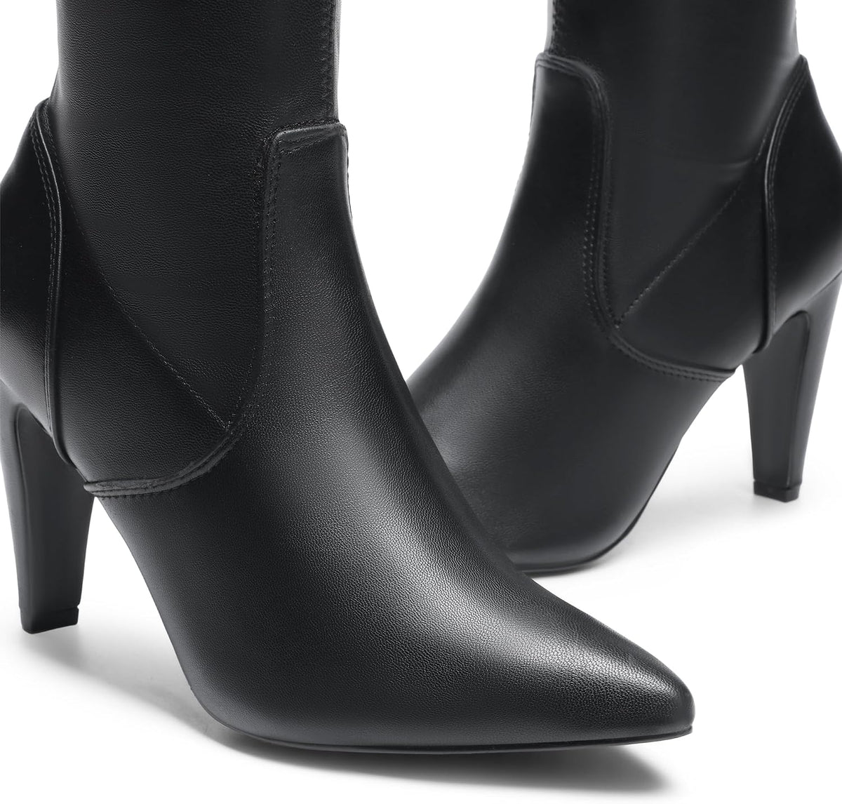 Women's Stretch Over the Knee Boots, 3.7" Heel, Pointed Toe