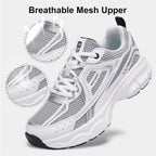 Women's Chunky Platform Sneakers with Mesh and Leather Upper
