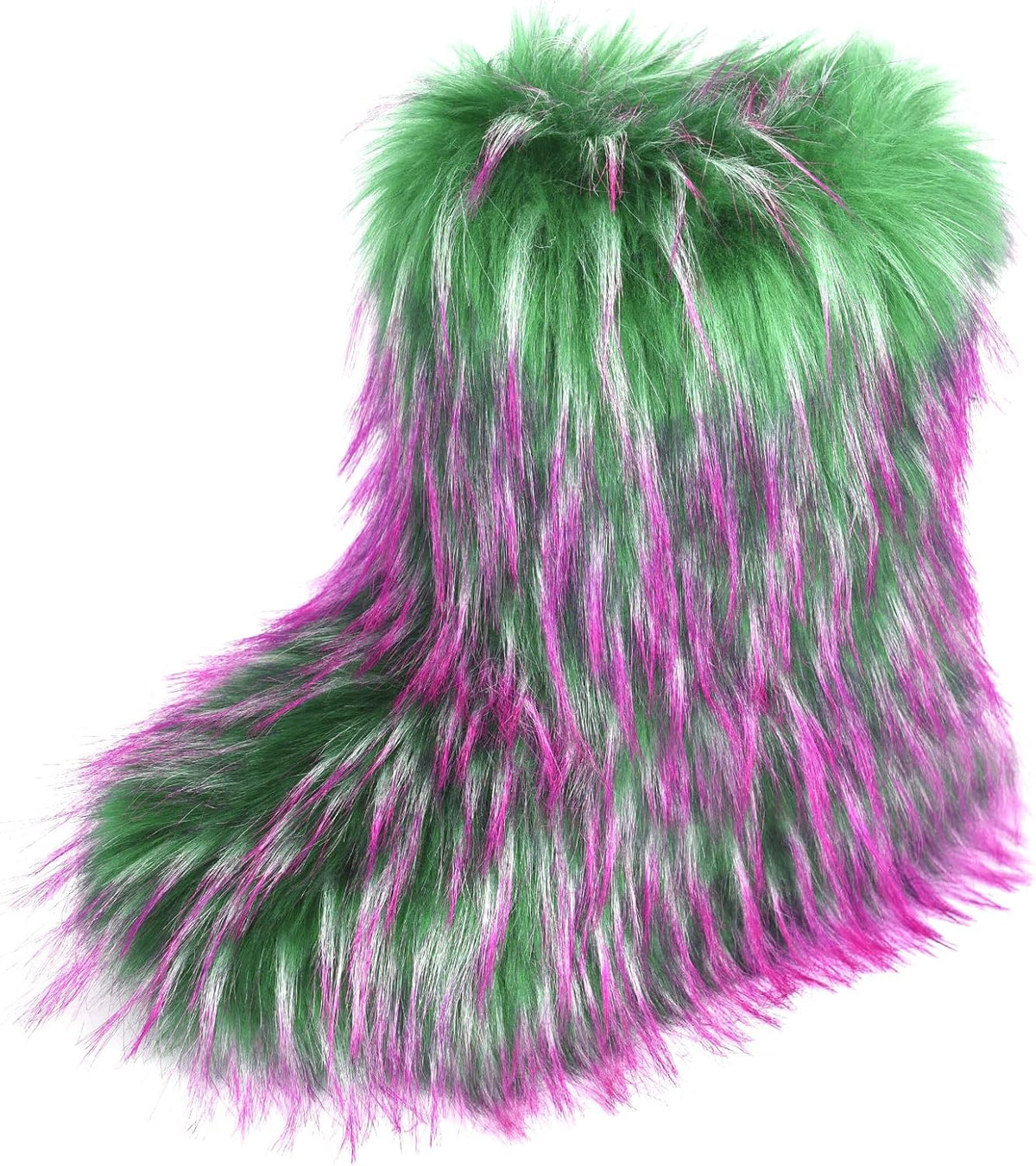 Women's Faux Fur Mid-Calf Snow Boots with Flat Heel