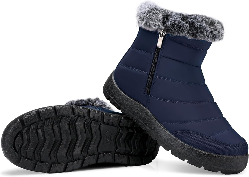 Women's Waterproof Snow Boots with Faux Fur Lining, Non-Slip