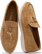 Women's Genuine Leather Slip-On Loafers with Memory Foam