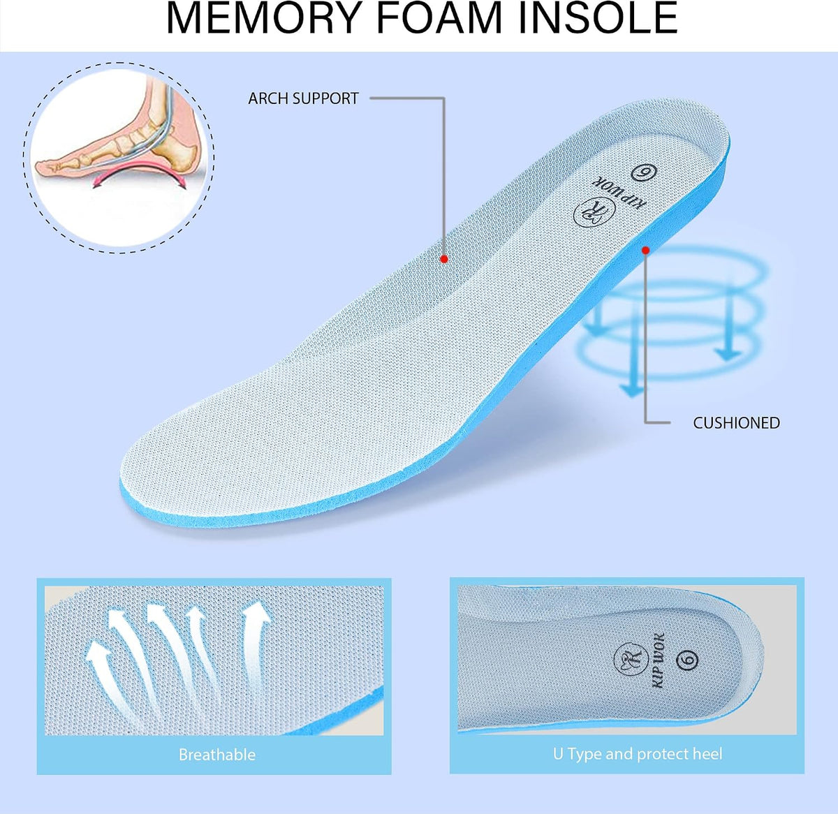Women's White Platform Chunky Sneakers, Memory Foam Insole