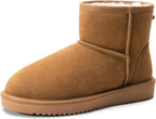 Women's Suede Mini Snow Boots with Faux Fur Lining