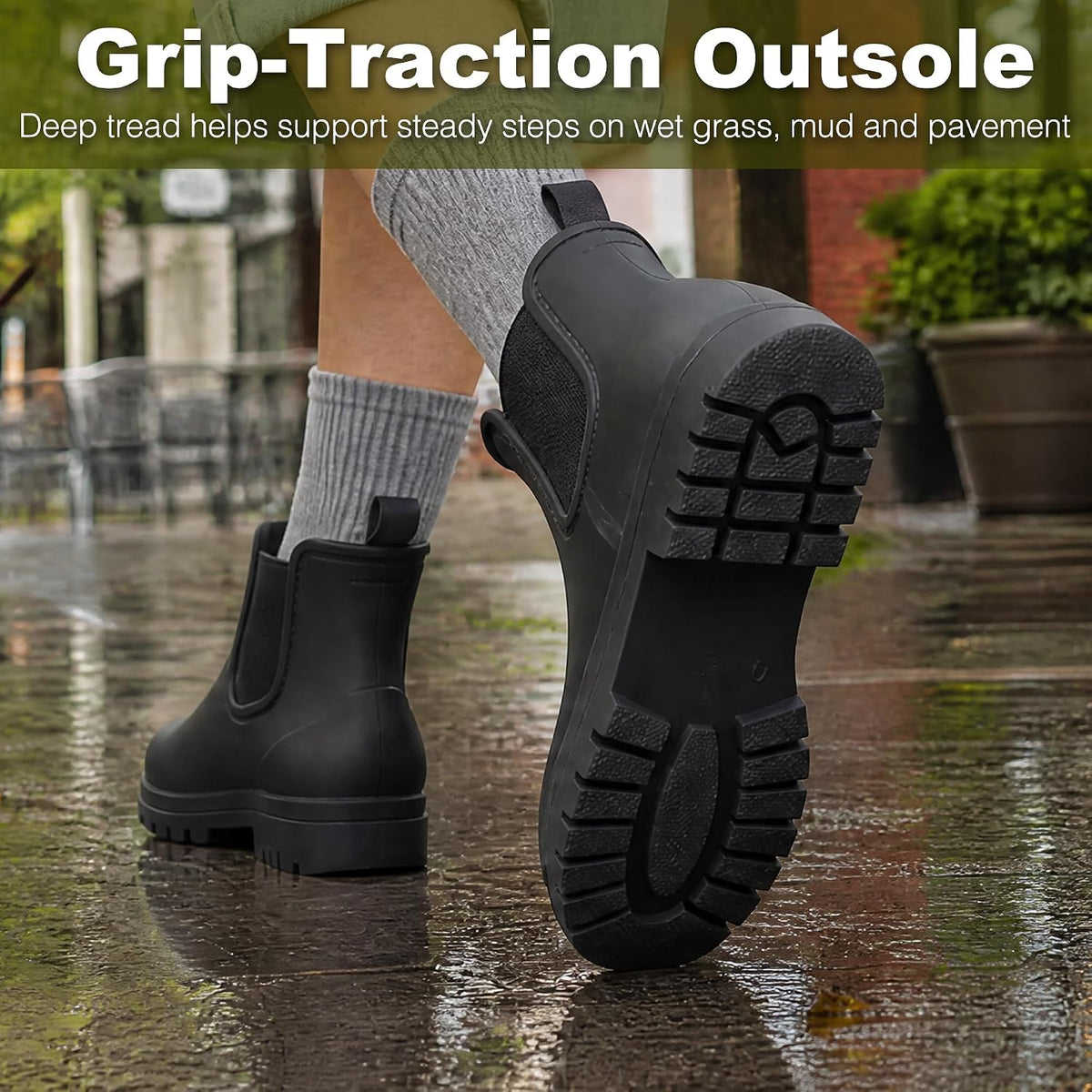 Women's Waterproof Chelsea Ankle Rain Boots, Matte Finish