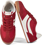 Women's Retro Tennis Sneakers - Nylon & Suede Slim Fit