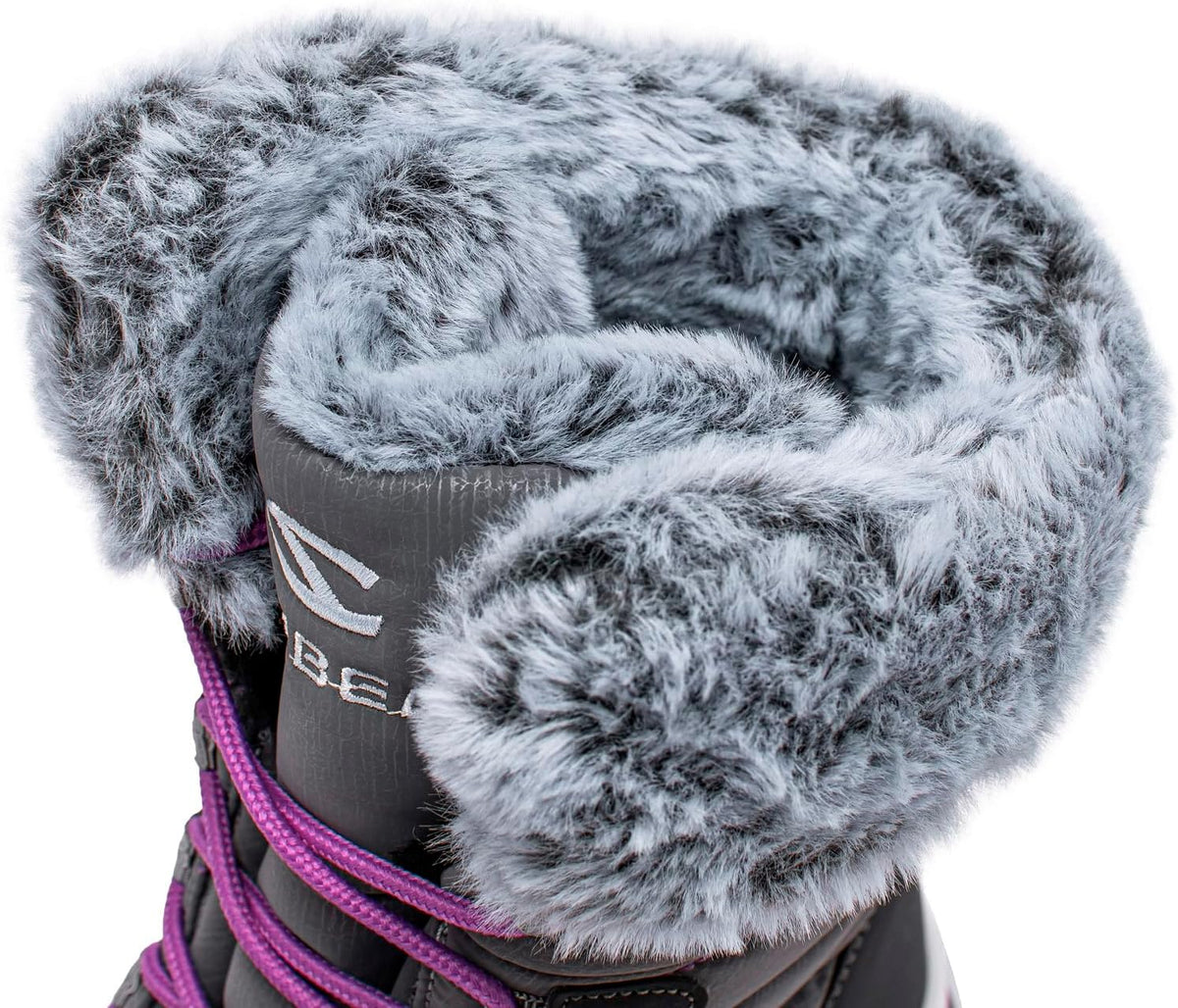 Women's Waterproof Mid-Calf Snow Boots with Faux Fur Collar