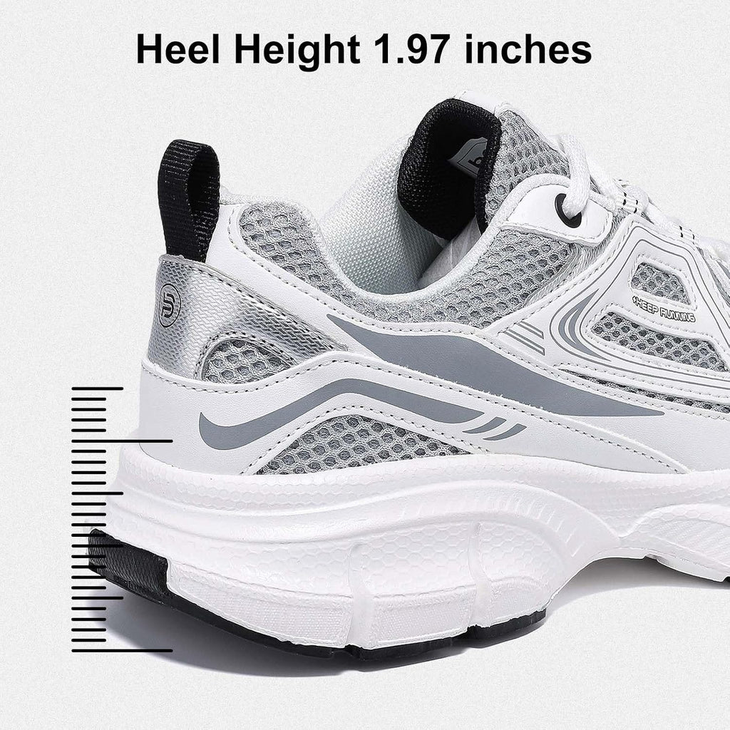 Women's Chunky Platform Sneakers with Mesh and Leather Upper