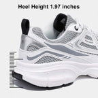 Women's Chunky Platform Sneakers with Mesh and Leather Upper