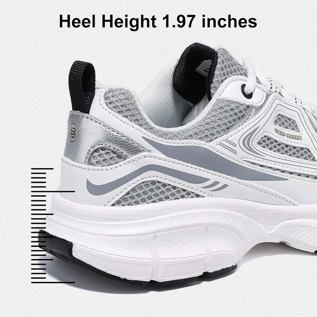 Women's Chunky Platform Sneakers with Mesh and Leather Upper