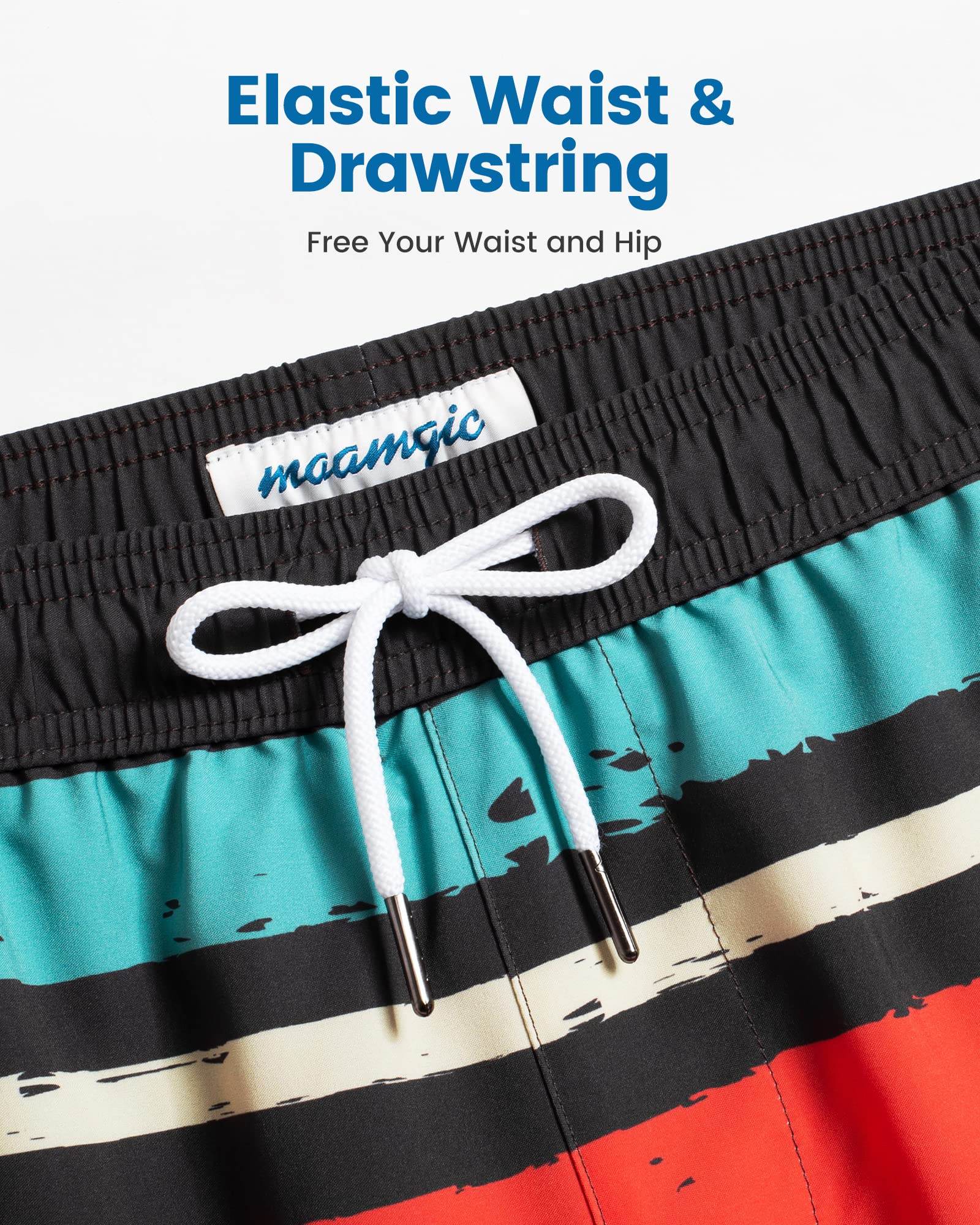 Mens Swim Trunks Compression Liner Quick Dry Zipper Pockets - VacationGrabs