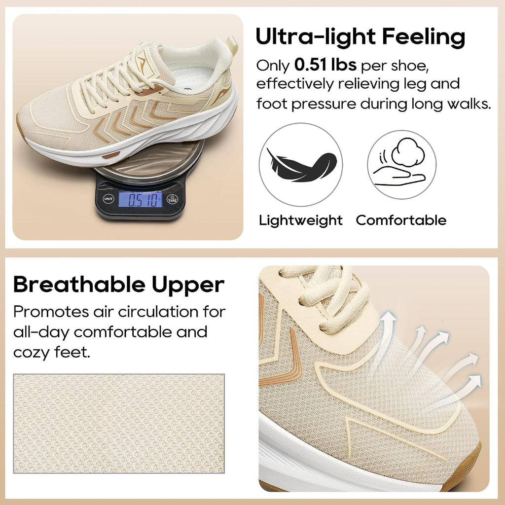 Women's Lightweight Mesh Walking Shoes, Non-Slip Sneakers