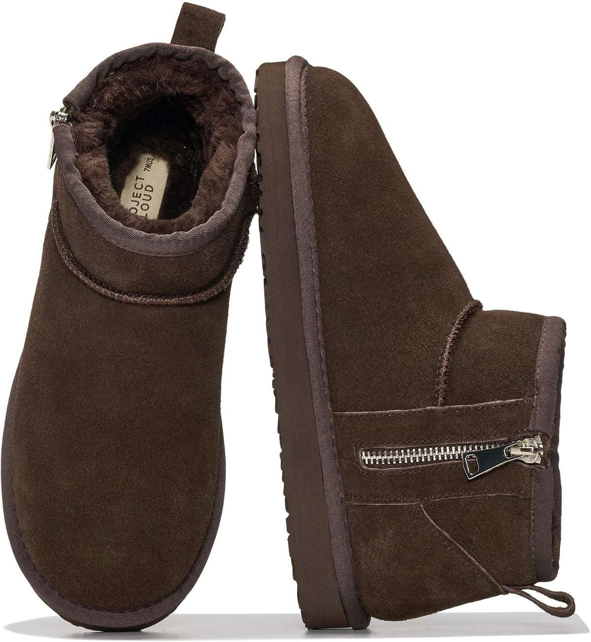 Women's Genuine Leather Ankle Boots with Faux Fur Lining