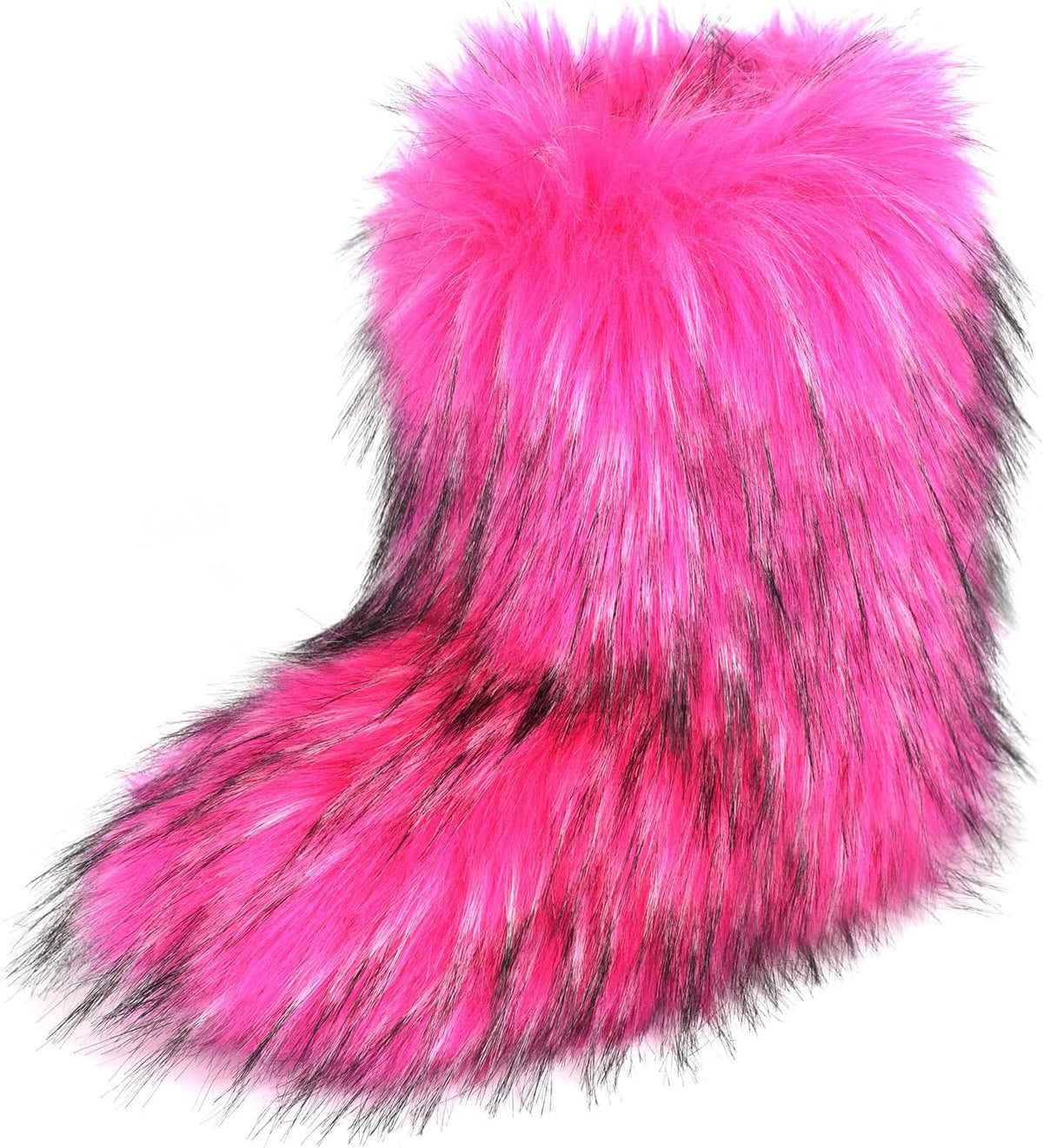 Women's Faux Fur Mid-Calf Snow Boots with Flat Heel