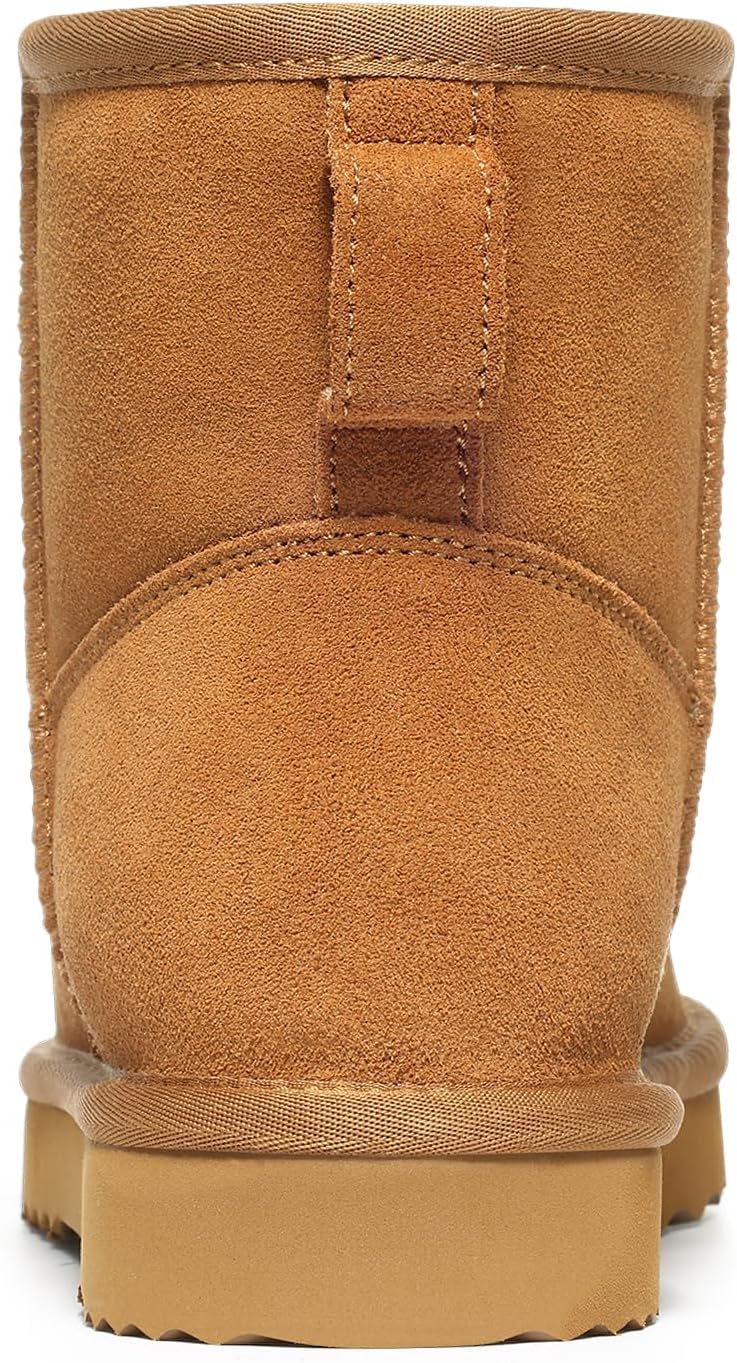 Women's Suede Mini Snow Boots with Faux Fur Lining
