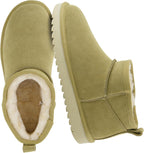 Women's Suede Ankle Boots with Faux Fur Lining & Memory Foam