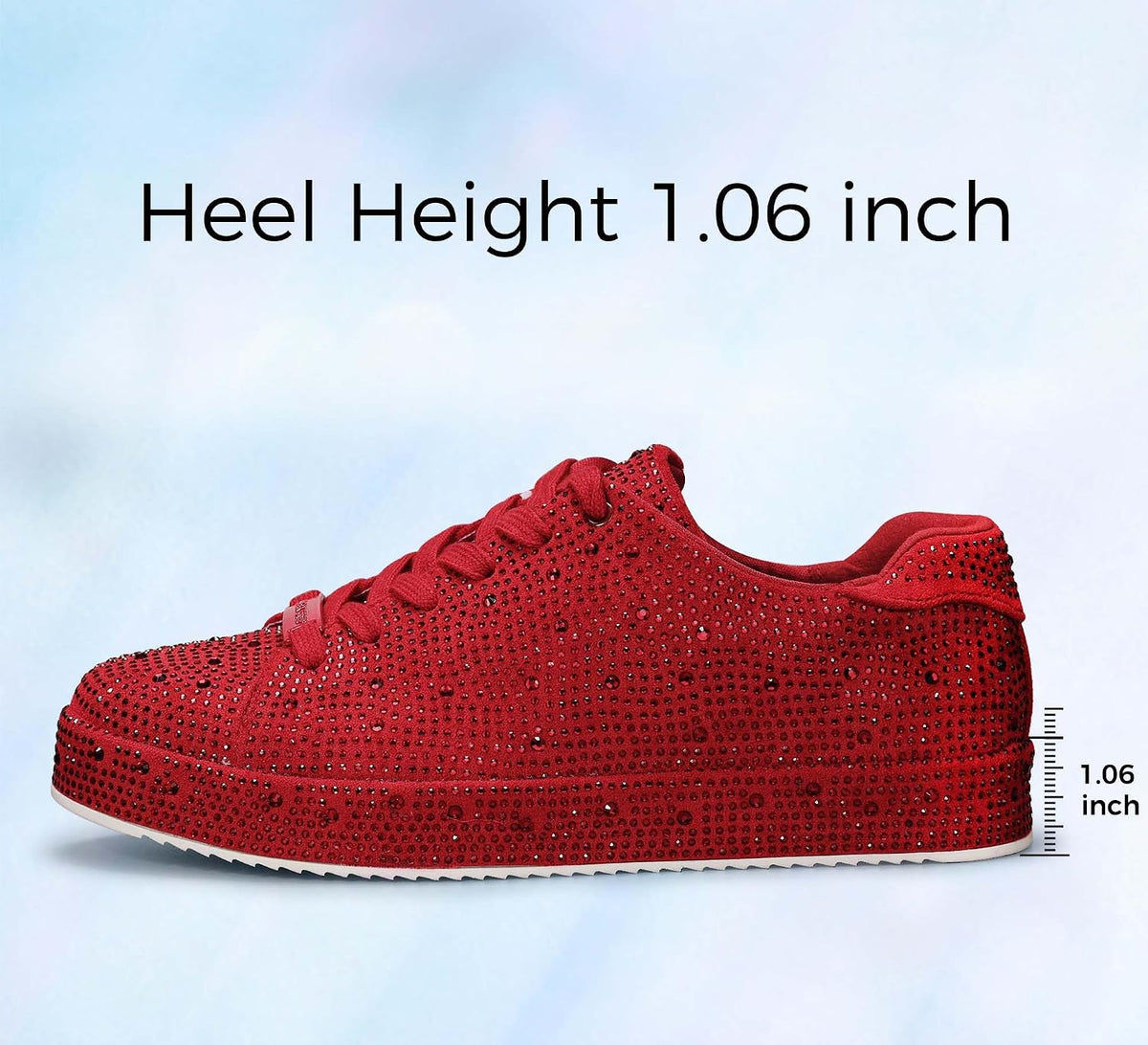 Women's Rhinestone Platform Sneakers, Mesh Upper