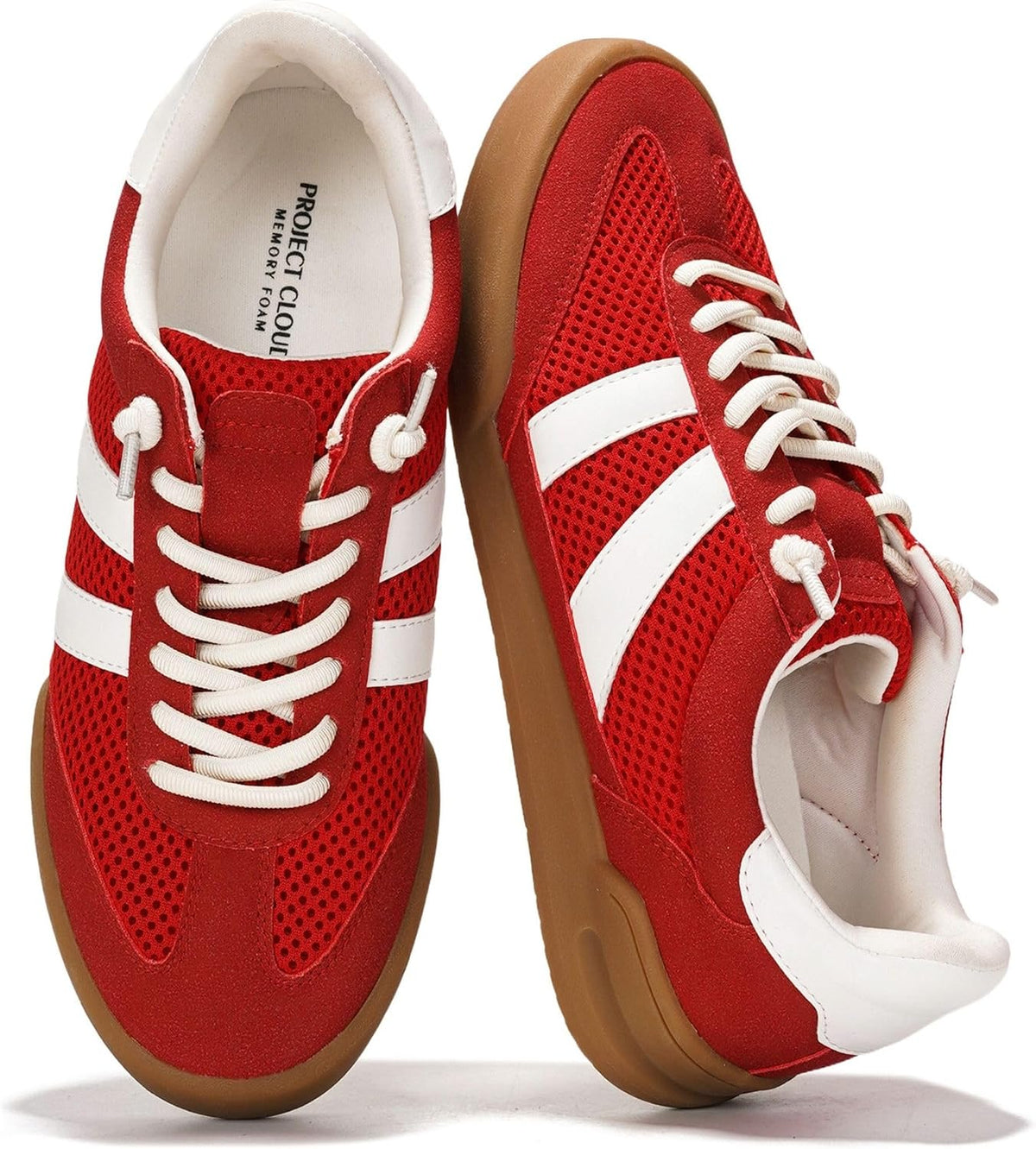 Women's White Leather Slip-On Sneakers with Memory Foam