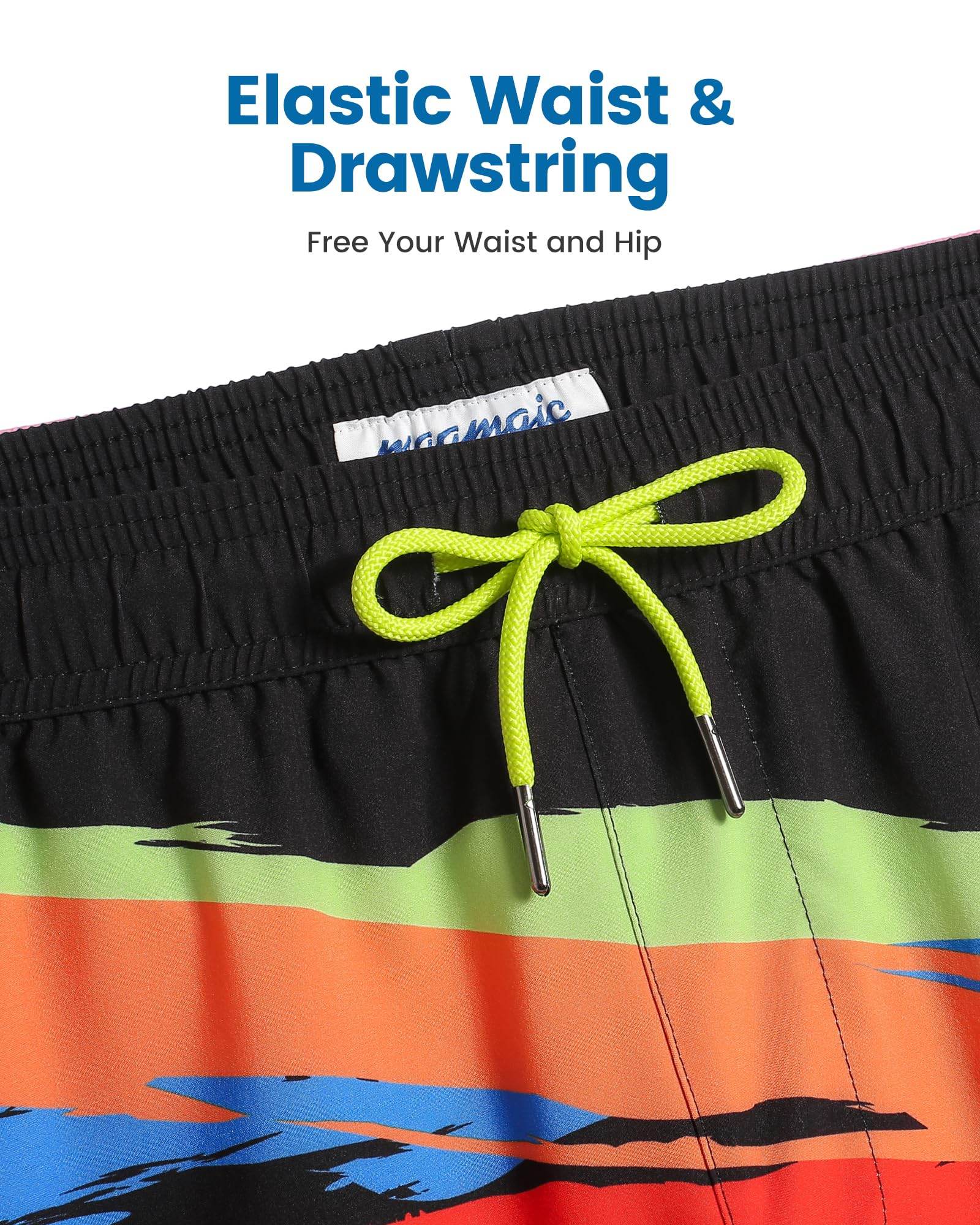 Mens Swim Trunks Compression Liner Quick Dry Zipper Pockets - VacationGrabs