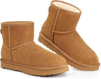 Women's Suede Mini Snow Boots with Faux Fur Lining