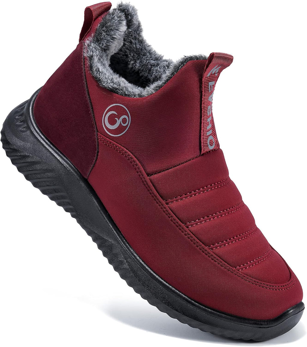 Women's Fur Lined Waterproof Snow Ankle Boots, Non-Slip