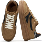 Women's Platform Sneakers with Memory Foam Insole, Lace-Up