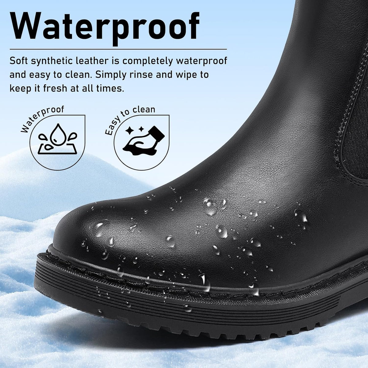 Women's Faux Fur Lined Chunky Chelsea Ankle Boots