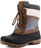 Women's Waterproof Insulated Mid-Calf Snow Boots, Lace-Up