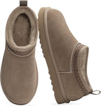 Women's Suede Ankle Boots with Faux Fur Lining