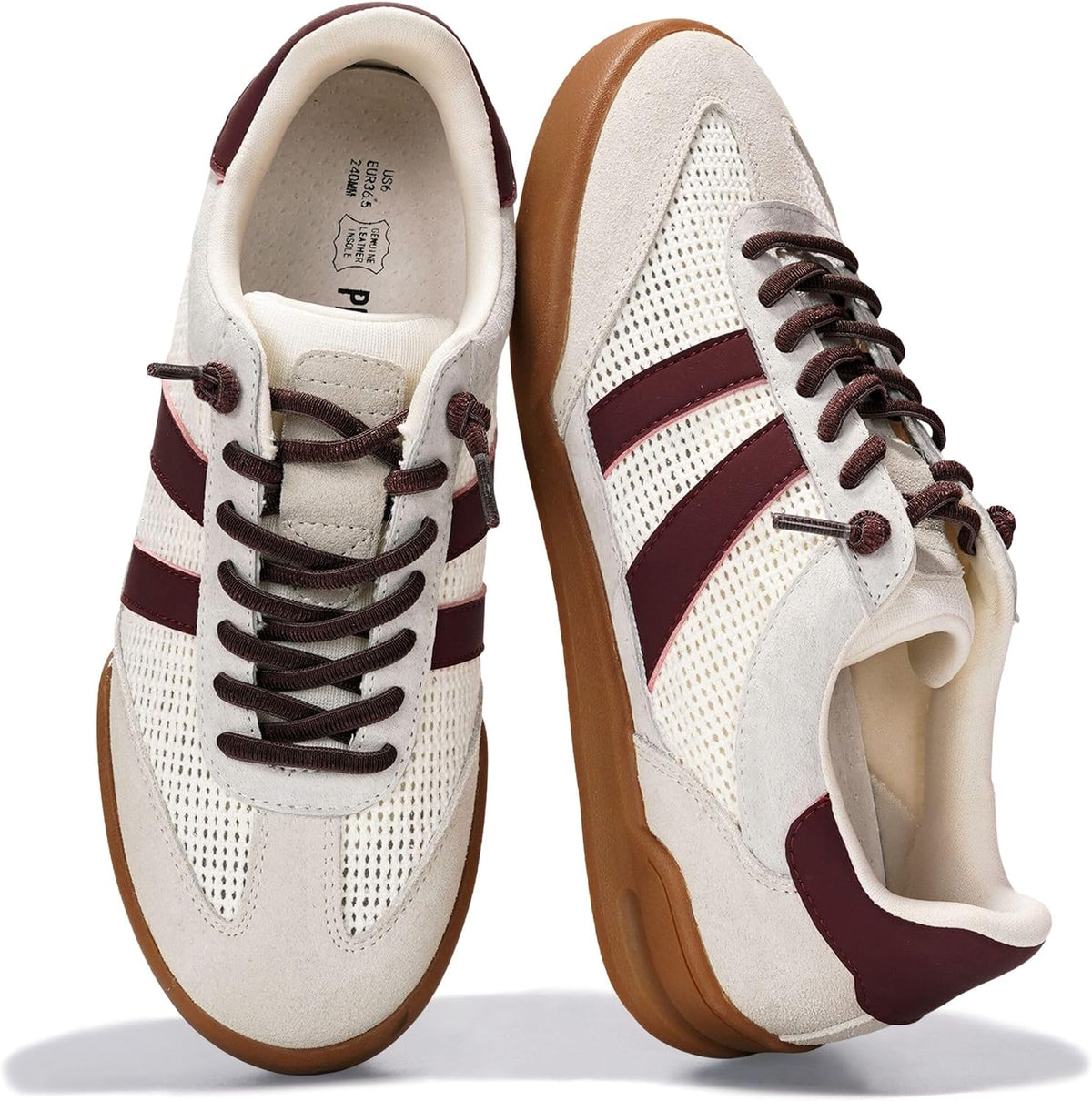 Women's White Leather Slip-On Sneakers with Memory Foam