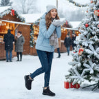 Women's Fur Lined Waterproof Snow Ankle Boots, Non-Slip