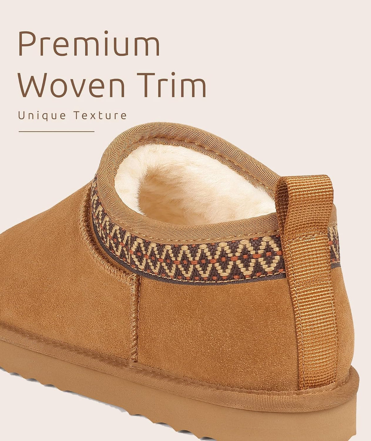 Women's Suede Ankle Boots with Faux Fur Lining