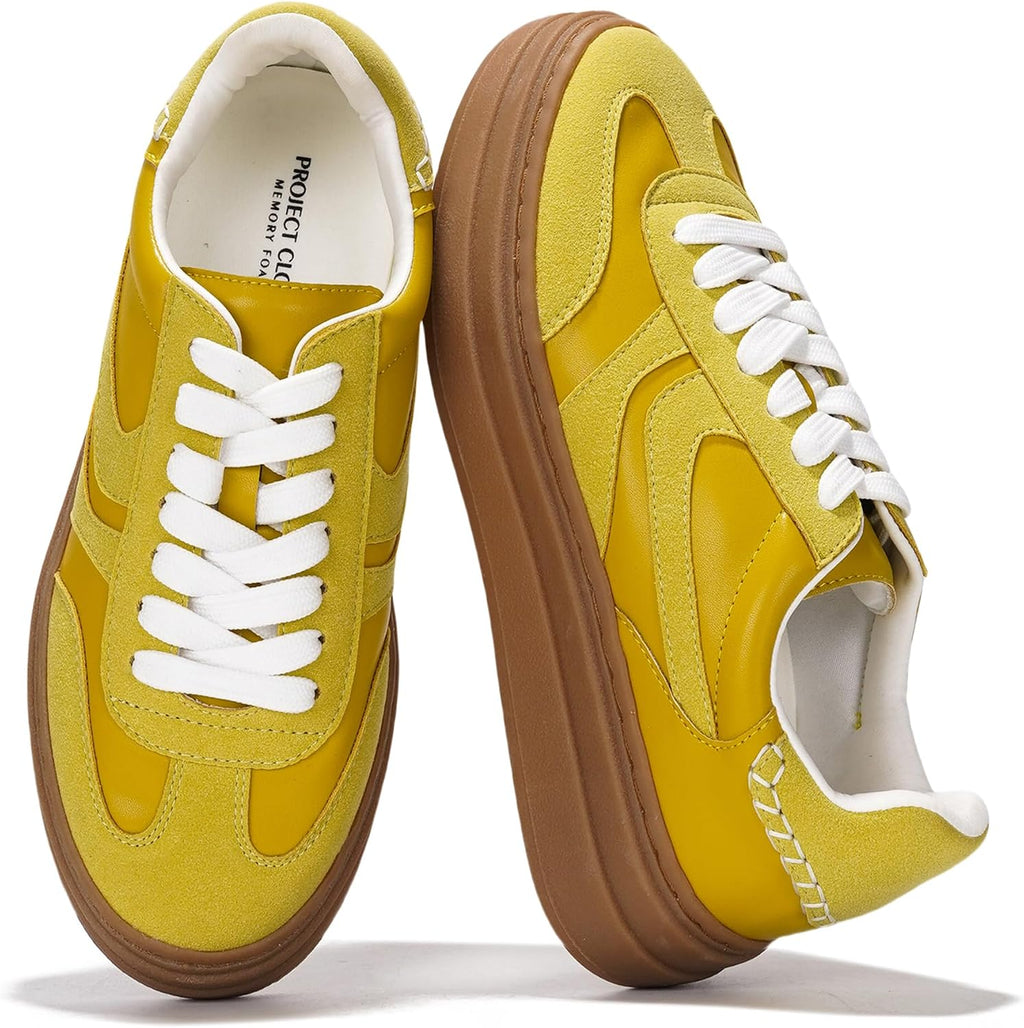 Women's Platform Sneakers with Memory Foam Insole, Lace-Up