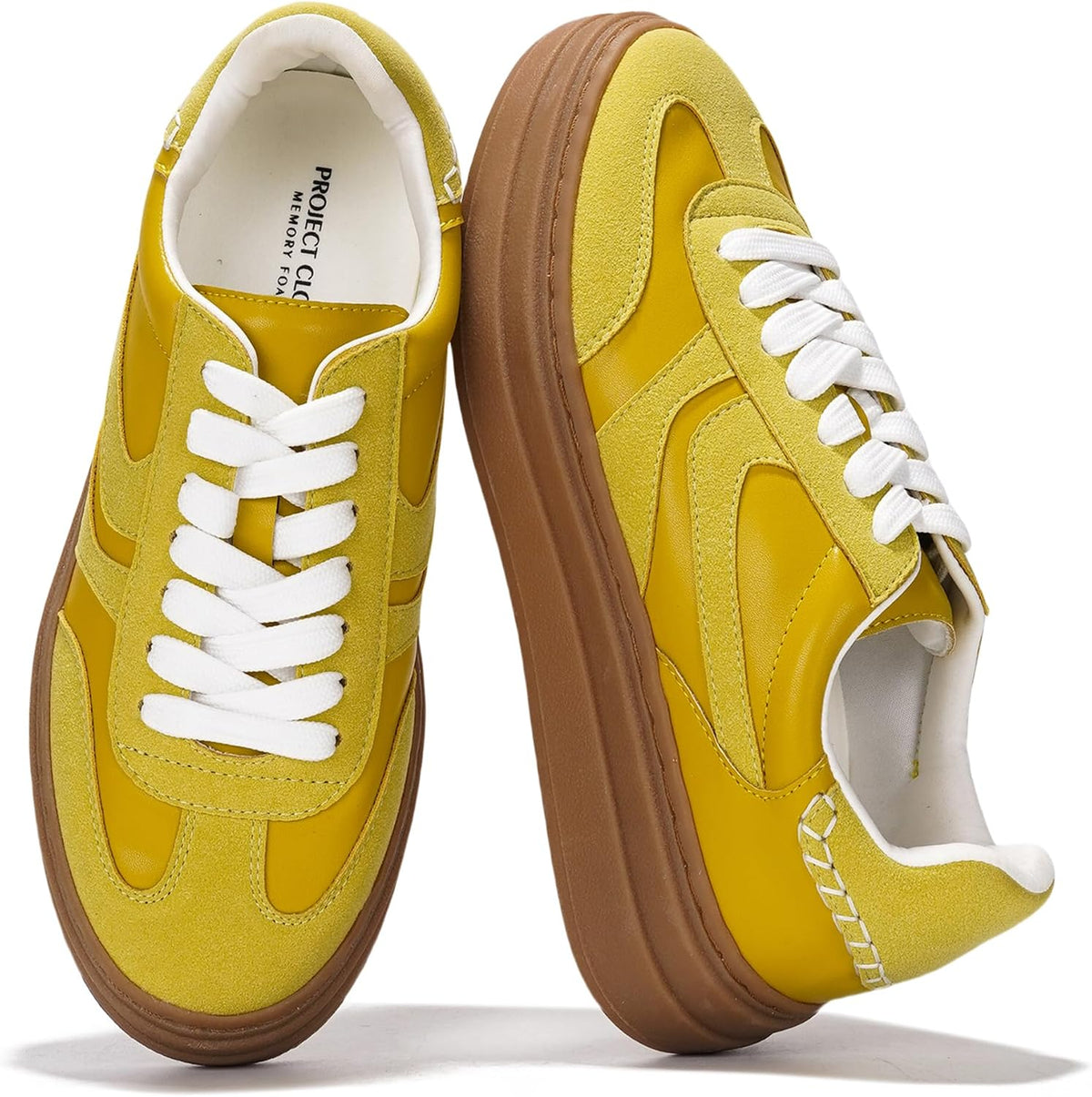 Women's Platform Sneakers with Memory Foam Insole, Lace-Up