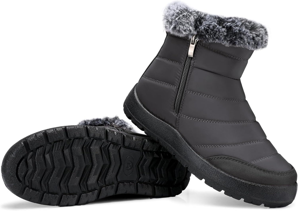 Women's Waterproof Snow Boots with Faux Fur Lining, Non-Slip