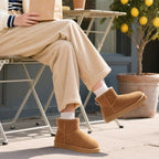 Women's Suede Mini Snow Boots with Faux Fur Lining
