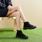 Women's White High Top Platform Canvas Sneakers