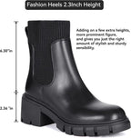 Women's Chunky Heel Platform Chelsea Ankle Boots