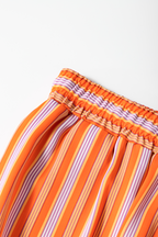 Stripe Cropped Palazzo Pocketed Pants