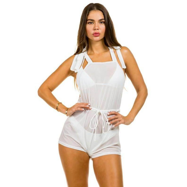 Two Piece Swimsuit With Jumpsuit Coverup - VacationGrabs