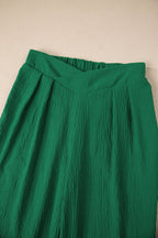 Solid Textured Crossed Waist Wide Leg Pants