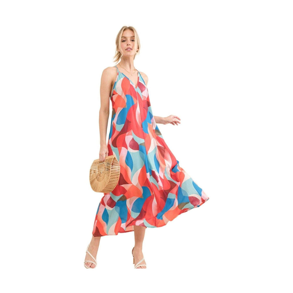 And the Why Printed Crisscross Back Cami Dress - VacationGrabs