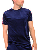 Edison Velour Tee with Piping Detail