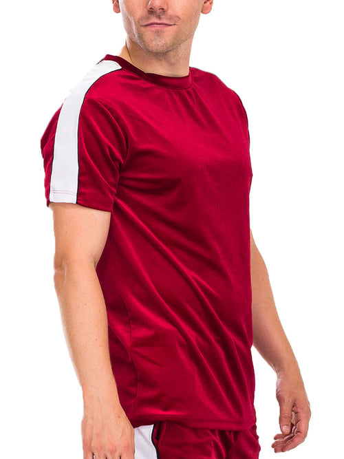 Edison Velour Tee with Piping Detail