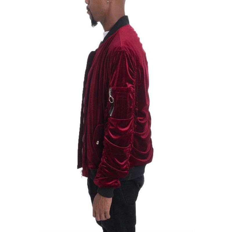 Men's Velour Bomber Jackets - VacationGrabs